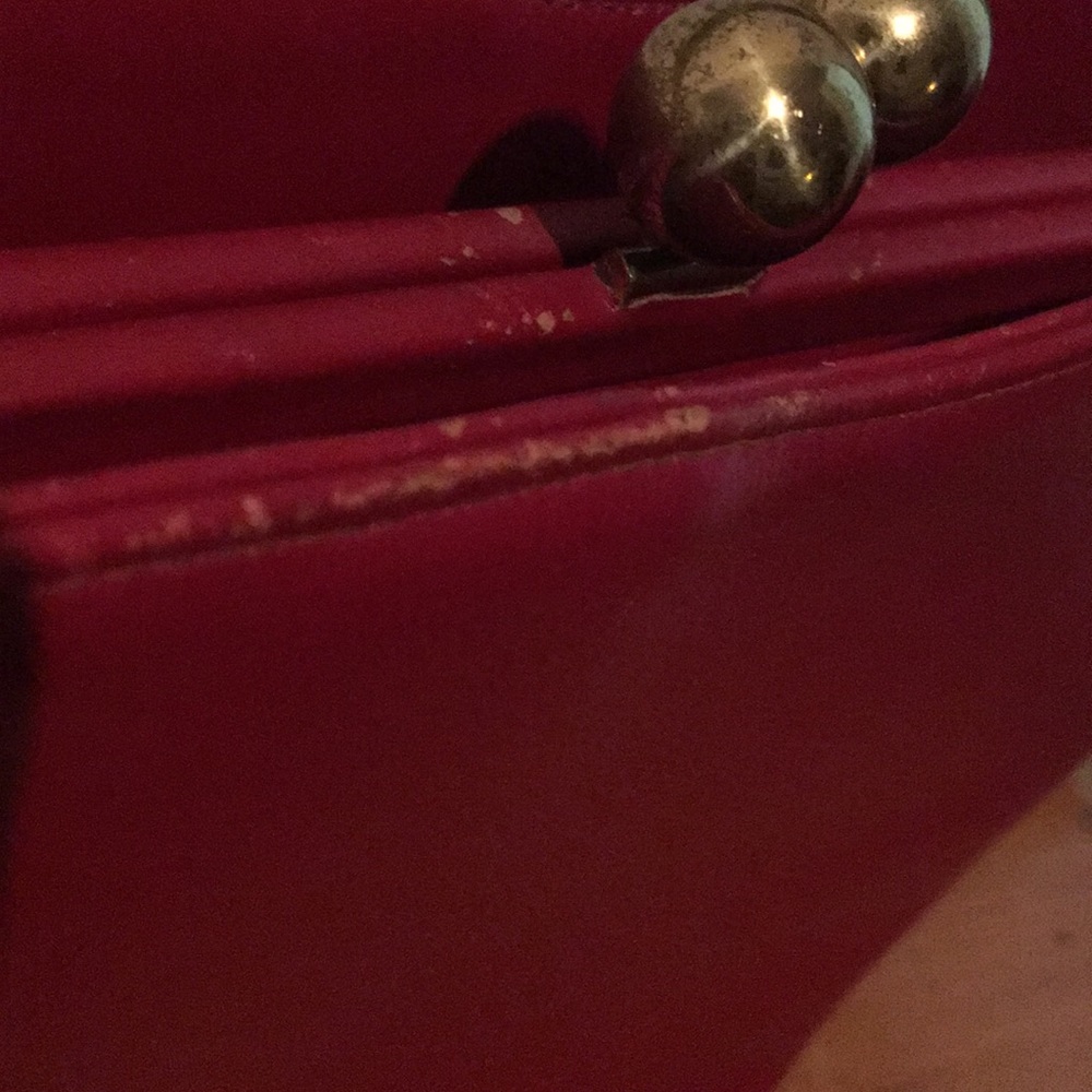 Vintage Red Leather Handbag - Picture 6 of 8